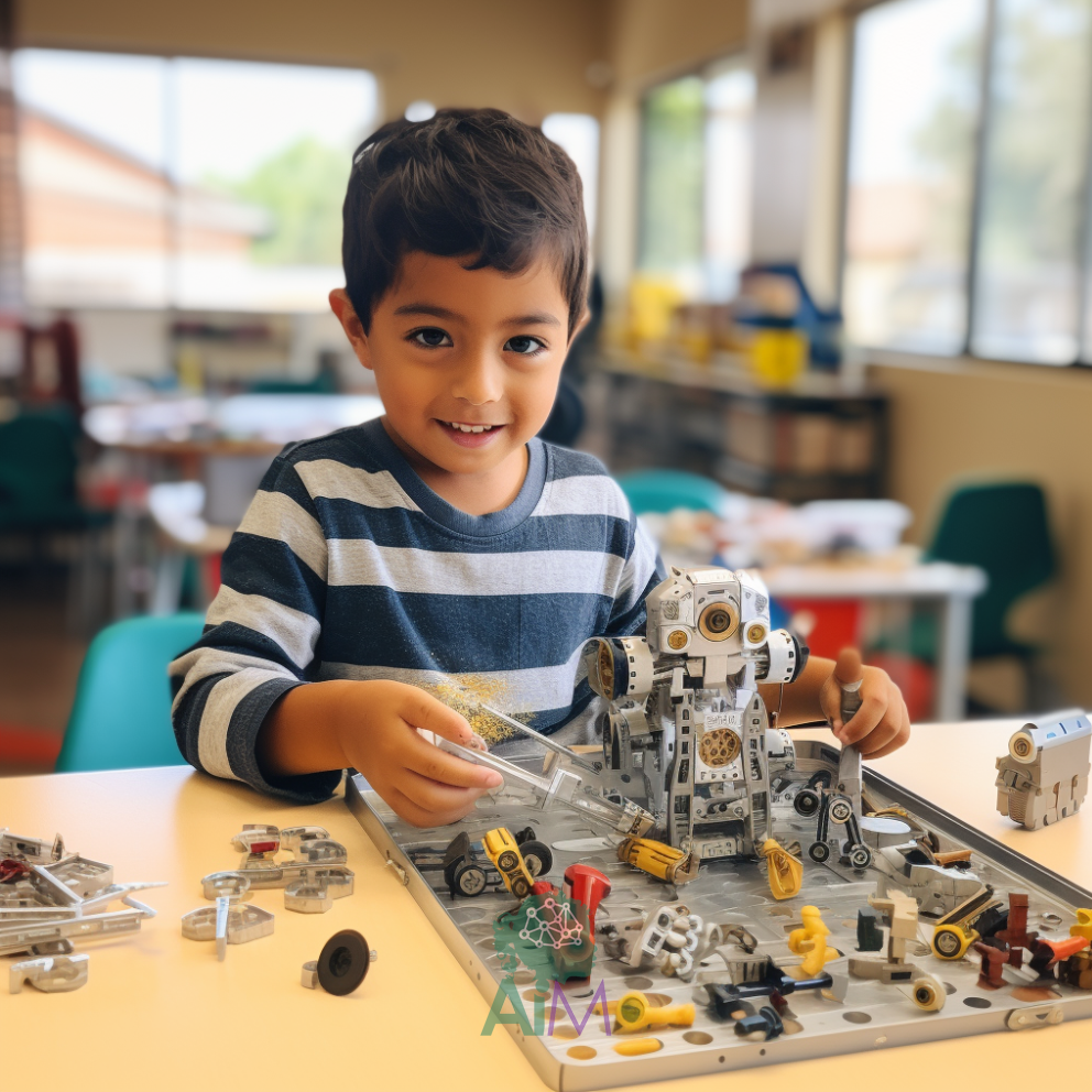 Lego robot in Montessori classroom